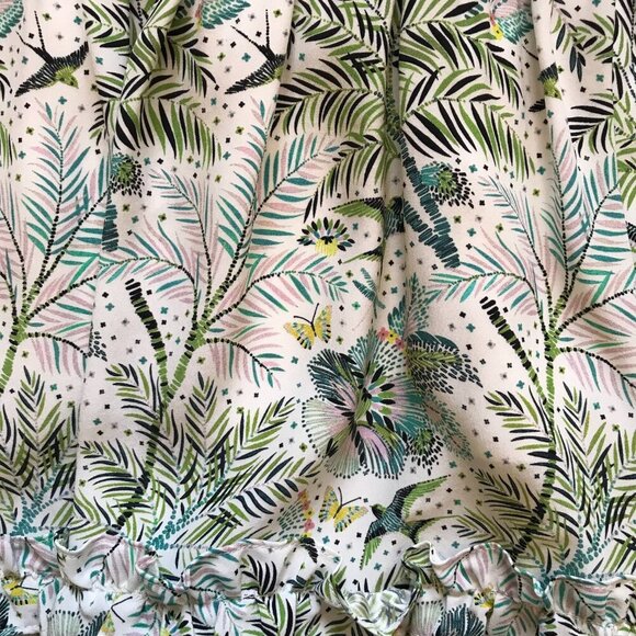 Charlotte Brody Tiered Mini Skirt Womens 0 Green White Floral High Rise Silk - Picture 3 of 8